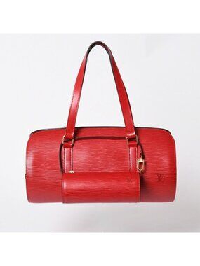 Louis Vuitton Tote Bag Epi Soufflot Red Gold